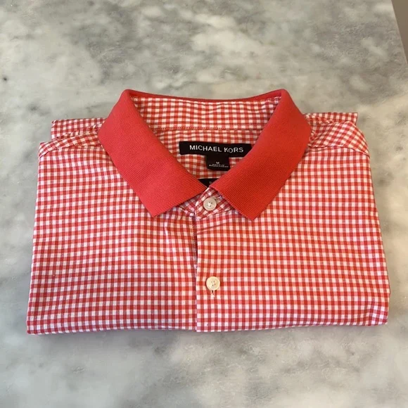 Michael Kors Men’s Button Down Short-Sleeve Shirt - Size Medium Slim Fit - Picture 1 of 12